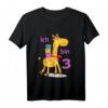 Kinder Ich bin 3 Jahre Giraffe Jungen Mädchen Geburtstag T-Shirt – Niedliches Geburtstagsgeschenk für kleine Zoo-Fans