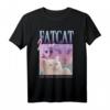 Fette Katze Weißes Kätzchen Dickes Haustier Katzenbesitzer T-Shirt – Lustiges Vintage Design im 90er Stil, Perfekt für Katzenliebhaber und Tierfreunde