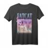 Fette Katze Weißes Kätzchen Dickes Haustier Katzenbesitzer T-Shirt – Lustiges Vintage Design im 90er Stil, Perfekt für Katzenliebhaber und Tierfreunde