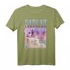 Fette Katze Weißes Kätzchen Dickes Haustier Katzenbesitzer T-Shirt – Lustiges Vintage Design im 90er Stil, Perfekt für Katzenliebhaber und Tierfreunde