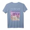 Fette Katze Weißes Kätzchen Dickes Haustier Katzenbesitzer T-Shirt – Lustiges Vintage Design im 90er Stil, Perfekt für Katzenliebhaber und Tierfreunde