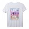 Fette Katze Weißes Kätzchen Dickes Haustier Katzenbesitzer T-Shirt – Lustiges Vintage Design im 90er Stil, Perfekt für Katzenliebhaber und Tierfreunde