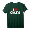 I Love Cats Herz T-Shirt – Lustiges Geschenk für Katzenliebhaber zu Weihnachten & Geburtstag