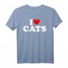 I Love Cats Herz T-Shirt – Lustiges Geschenk für Katzenliebhaber zu Weihnachten & Geburtstag