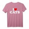 I Love Cats Herz T-Shirt – Lustiges Geschenk für Katzenliebhaber zu Weihnachten & Geburtstag