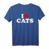 I Love Cats Herz T-Shirt – Lustiges Geschenk für Katzenliebhaber zu Weihnachten & Geburtstag