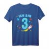 Ich bin Drei - Raketen Geburtstags T-Shirt für Kinder, perfekt für 3. Geburtstag, Astronomie Fans und kleine Raketenforscher