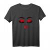 Damen MUA Süßes Gesicht mit Roter Lippe und Wimpern Print - Trendiges Make-up Künstler T-Shirt für Beauty & Fashion Fans