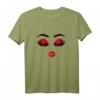 Damen MUA Süßes Gesicht mit Roter Lippe und Wimpern Print - Trendiges Make-up Künstler T-Shirt für Beauty & Fashion Fans