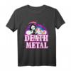Death Metal Unicorn Rainbow T-Shirt mit Grim Reaper und Regenbogen – Lustiges Heavy Metal Shirt für Fans, Geburtstage & Geschenkideen
