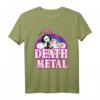 Death Metal Unicorn Rainbow T-Shirt mit Grim Reaper und Regenbogen – Lustiges Heavy Metal Shirt für Fans, Geburtstage & Geschenkideen