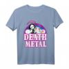 Death Metal Unicorn Rainbow T-Shirt mit Grim Reaper und Regenbogen – Lustiges Heavy Metal Shirt für Fans, Geburtstage & Geschenkideen