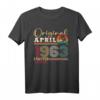60. Geburtstag Mann Original April Jahrgang 1963 Geschenk T-Shirt - Lustige Retro Idee für Familie & Freunde
