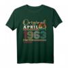 60. Geburtstag Mann Original April Jahrgang 1963 Geschenk T-Shirt - Lustige Retro Idee für Familie & Freunde
