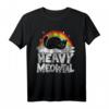 Heavy Meowtal Katze Retro Regenbogen Satanisch Heavy Metal T-Shirt – Lustiges Vintage Design für Metal Fans, Bandmitglieder & Festivalbesucher