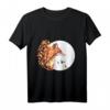 Fuchs Vollmond Herbst Mond Baum Vogel T-Shirt - Naturmotive für Wald- und Tierliebhaber