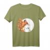 Fuchs Vollmond Herbst Mond Baum Vogel T-Shirt - Naturmotive für Wald- und Tierliebhaber