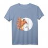 Fuchs Vollmond Herbst Mond Baum Vogel T-Shirt - Naturmotive für Wald- und Tierliebhaber