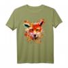 Aquarell Fuchs Herbst T-Shirts für Frauen und Kinder – Klassisch geschnitten, doppelt genäht, tierischer Herbstlook