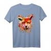 Aquarell Fuchs Herbst T-Shirts für Frauen und Kinder – Klassisch geschnitten, doppelt genäht, tierischer Herbstlook
