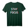 Stay Focus Optical Illusion Glitchy Trippy Hustle and Party T-Shirt – Perfekt für Rave, EDM & Festivals