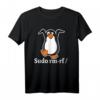 Tux Linux Pinguin Sudo Rm Rf Hacker T-Shirt für Programmierer und IT-Profis – Perfektes Geschenk für Linux Fans & Computerfreaks