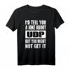 UDP Joke Might Not Get It Software Entwickler Hacker Coder T-Shirt – Lustiges IT Geschenk für Programmierer, Hacker & Sysadmin zu Weihnachten & Geburtstag