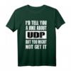 UDP Joke Might Not Get It Software Entwickler Hacker Coder T-Shirt – Lustiges IT Geschenk für Programmierer, Hacker & Sysadmin zu Weihnachten & Geburtstag
