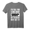 UDP Joke Might Not Get It Software Entwickler Hacker Coder T-Shirt – Lustiges IT Geschenk für Programmierer, Hacker & Sysadmin zu Weihnachten & Geburtstag
