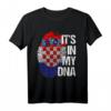Kroatien Hrvatska Flagge Heimat Wurzeln T-Shirt mit Fingerabdruck & DNA-Motiv – Patriotisches Fanshirt für Fans & Familie