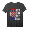 Kroatien Hrvatska Flagge Heimat Wurzeln T-Shirt mit Fingerabdruck & DNA-Motiv – Patriotisches Fanshirt für Fans & Familie
