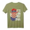 Kroatien Hrvatska Flagge Heimat Wurzeln T-Shirt mit Fingerabdruck & DNA-Motiv – Patriotisches Fanshirt für Fans & Familie