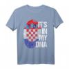 Kroatien Hrvatska Flagge Heimat Wurzeln T-Shirt mit Fingerabdruck & DNA-Motiv – Patriotisches Fanshirt für Fans & Familie