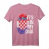 Kroatien Hrvatska Flagge Heimat Wurzeln T-Shirt mit Fingerabdruck & DNA-Motiv – Patriotisches Fanshirt für Fans & Familie