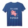 Ich Liebe Pupsen Schweinchen T-Shirt - Lustiges Geschenk für Freunde mit humorvollem Schweinchen-Motiv