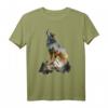 Wolf Heulen Berge Natur Tier Kunst T-Shirt für Tierliebhaber und Wolfs-Fans – Perfekt als Geschenk für Natur- und Tierfreunde