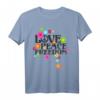 Retro Flower Power T-Shirt 60er/70er Love Peace Freedom – Buntes Hippie Design für Partys, Freizeit & als Geschenk
