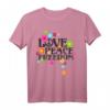 Retro Flower Power T-Shirt 60er/70er Love Peace Freedom – Buntes Hippie Design für Partys, Freizeit & als Geschenk