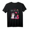 Geburtstag Shirt für Mädchen mit Einhorn und Musik - Perfektes 5. Geburtstag T-Shirt in Pink und Lila mit Luftballons und Kuchen