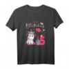 Geburtstag Shirt für Mädchen mit Einhorn und Musik - Perfektes 5. Geburtstag T-Shirt in Pink und Lila mit Luftballons und Kuchen