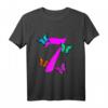 Kinder Mädchen T-Shirt zum 7. Geburtstag mit Schmetterling - Perfekt für kleine Prinzessinnen & Kindergeburtstag