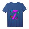 Kinder Mädchen T-Shirt zum 7. Geburtstag mit Schmetterling - Perfekt für kleine Prinzessinnen & Kindergeburtstag