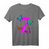 Kinder Mädchen T-Shirt zum 7. Geburtstag mit Schmetterling - Perfekt für kleine Prinzessinnen & Kindergeburtstag