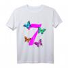 Kinder Mädchen T-Shirt zum 7. Geburtstag mit Schmetterling - Perfekt für kleine Prinzessinnen & Kindergeburtstag