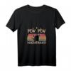 Damen Pew Pew Madafakas T-Shirt mit V-Ausschnitt – Lustiges Katzen-Design im Vintage Retro Look