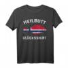 Heilbutt Glücksshirt mit Norwegen Flagge – Angler Reise Geschenk für Norwegen-Fans, Fischliebhaber & Natururlauber