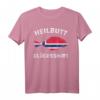Heilbutt Glücksshirt mit Norwegen Flagge – Angler Reise Geschenk für Norwegen-Fans, Fischliebhaber & Natururlauber