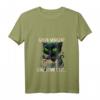 Damen T-Shirt mit böser Katze & Kaffee – Humorvolles Guten Morgen Spruch, Dünnes Eis V-Ausschnitt