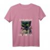 Damen T-Shirt mit böser Katze & Kaffee – Humorvolles Guten Morgen Spruch, Dünnes Eis V-Ausschnitt
