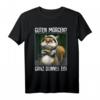 Guten Morgen? Ganz dünnes Eis! Lustiges Kaffee Spruch T-Shirt für Morgenmuffel, Schichtarbeiter & Katzenliebhaber